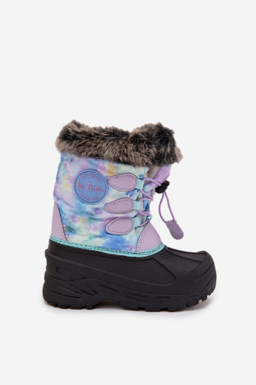 Children's Girls Snow Boots With Fur And Elastic Lee Cooper LCJ-25-10-3778 Purple 2