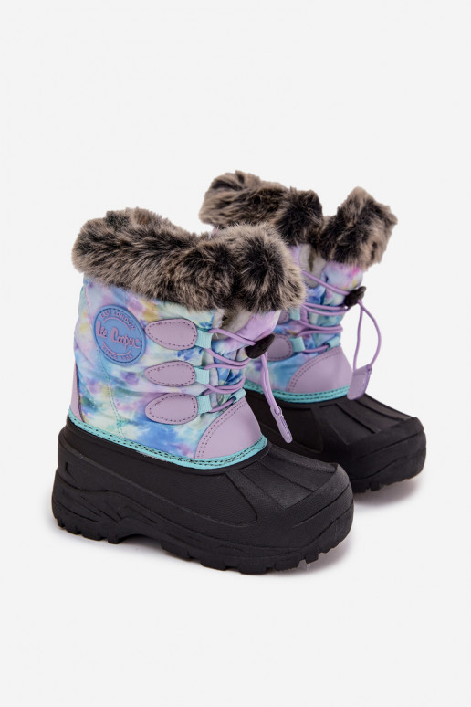 Children's Girls Snow Boots With Fur And Elastic Lee Cooper LCJ-25-10-3778 Purple Children's Girls Snow Boots With Fur And Elastic Lee Cooper LCJ-25-10-3778 Purple