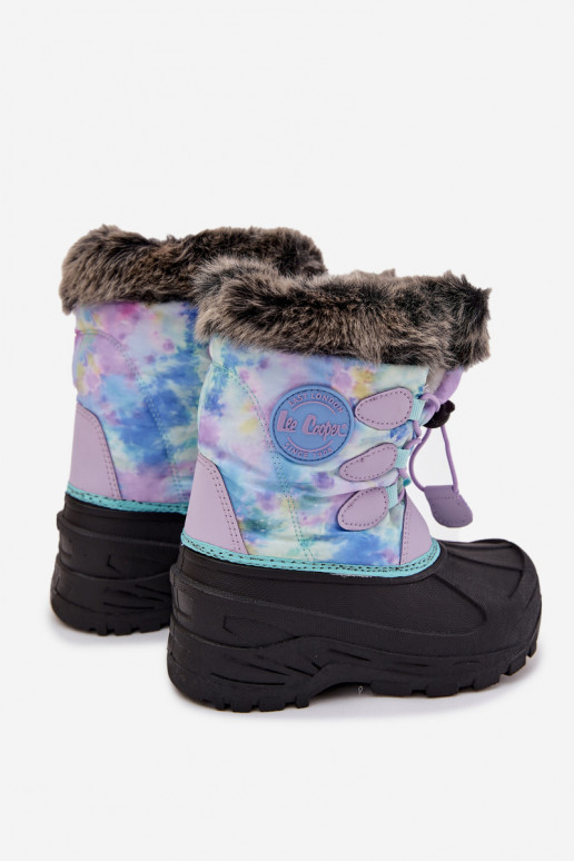 Children's Girls Snow Boots With Fur And Elastic Lee Cooper LCJ-25-10-3778 Purple Children's Girls Snow Boots With Fur And Elastic Lee Cooper LCJ-25-10-3778 Purple
