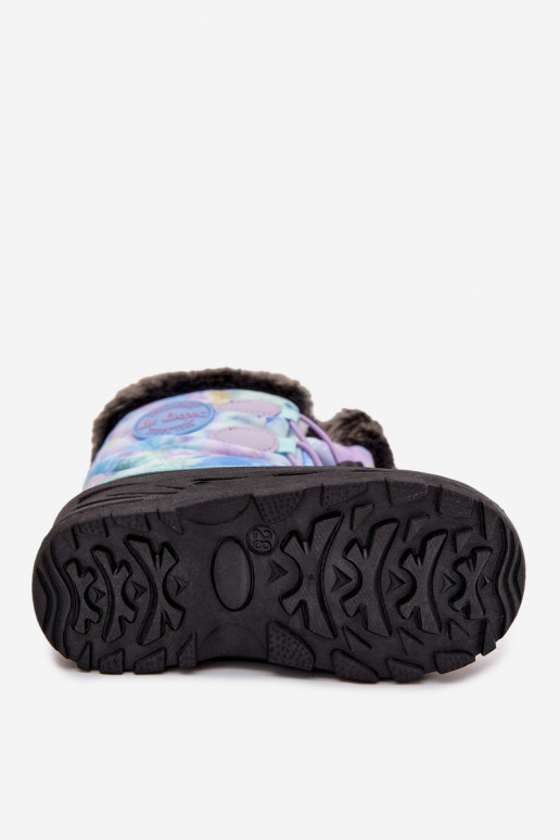 Children's Girls Snow Boots With Fur And Elastic Lee Cooper LCJ-25-10-3778 Purple Children's Girls Snow Boots With Fur And Elastic Lee Cooper LCJ-25-10-3778 Purple