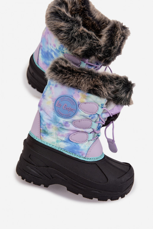 Children's Girls Snow Boots With Fur And Elastic Lee Cooper LCJ-25-10-3778 Purple Children's Girls Snow Boots With Fur And Elastic Lee Cooper LCJ-25-10-3778 Purple