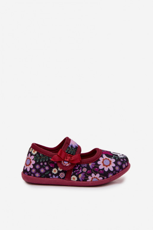 Ballet Flats Slippers For Girls MINNIE MOUSE Burgundy Nomi Ballet Flats Slippers For Girls MINNIE MOUSE Burgundy Nomi