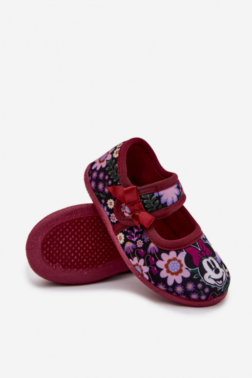 Ballet Flats Slippers For Girls MINNIE MOUSE Burgundy Nomi Ballet Flats Slippers For Girls MINNIE MOUSE Burgundy Nomi