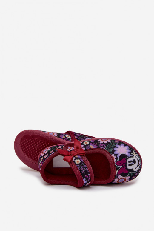 Ballet Flats Slippers For Girls MINNIE MOUSE Burgundy Nomi Ballet Flats Slippers For Girls MINNIE MOUSE Burgundy Nomi