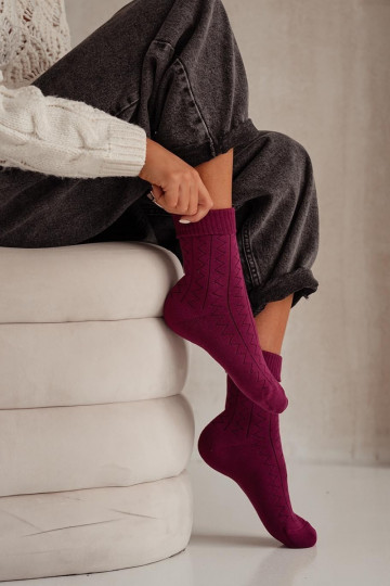 Women's Socks Frotte Zigzag Burgundy