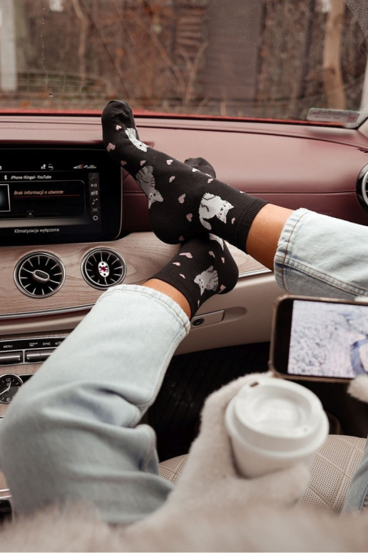 Women's Socks Cats and Hearts Black Women's Socks Cats and Hearts Black
