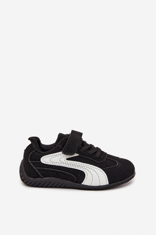 Children's Sports Shoes With Velcro Black and White Perrin