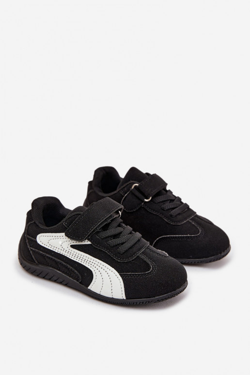 Children's Sports Shoes With Velcro Black and White Perrin