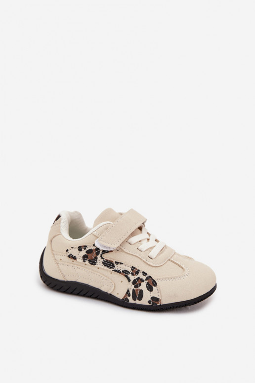 Children's Sports Shoes With Velcro Beige With Panther Print Perrin