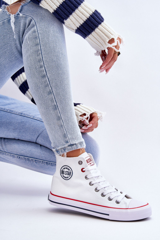 Women's Classic High Sneakers Big Star T274026 White