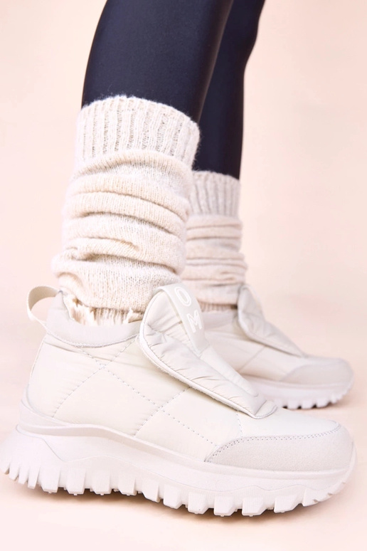 Szare śniegowce damskie zapinane na...