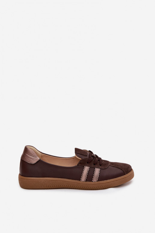 Leather Suede Women's Barefoot Shoes Zazoo N1341 Chocolate