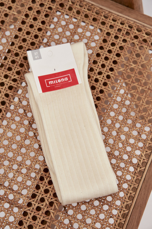 Merino Wool Knee Socks Ecru