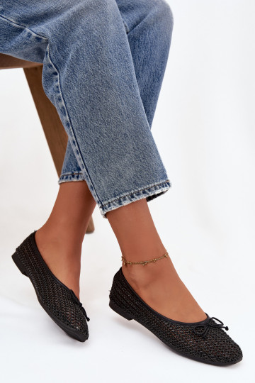 Ballet flats With Braid And Bow Black Belirra