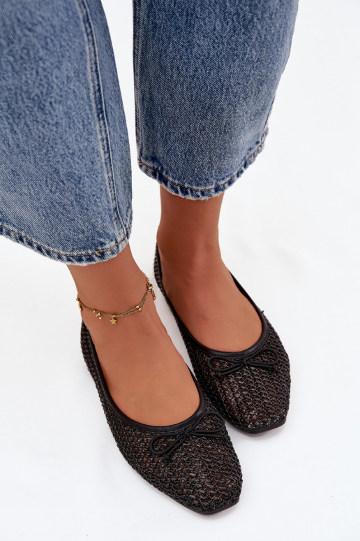 Ballet flats With Braid And Bow Black Belirra