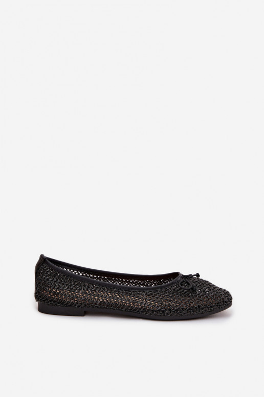 Ballet flats With Braid And Bow Black Belirra