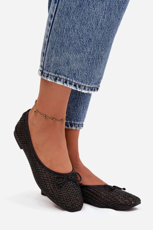 Ballet flats With Braid And Bow Black Belirra