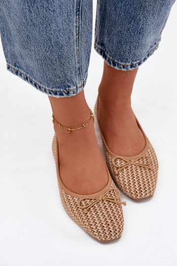 Ballerinas With Braid And Bow Camel Belirra