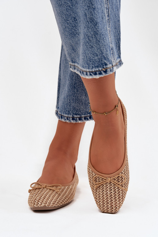 Ballerinas With Braid And Bow Camel Belirra