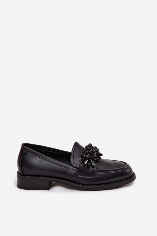 Loafers Moccasins Women's With Ornament Black Murelle