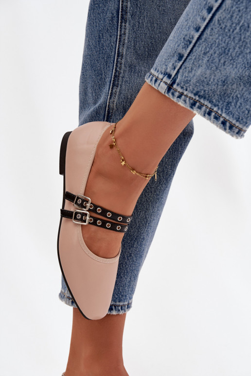 Baleriny DamskiewithPaskami Beżowe Deliora