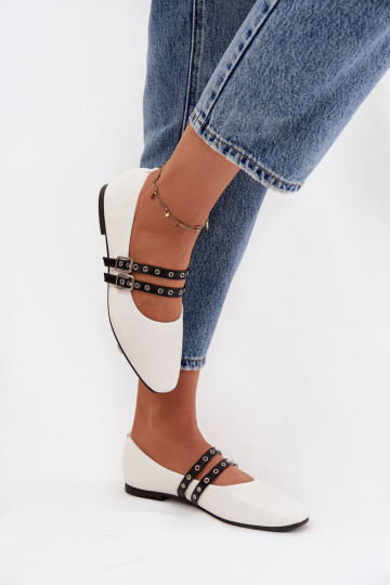 Women's Balerinas With Straps White Deliora