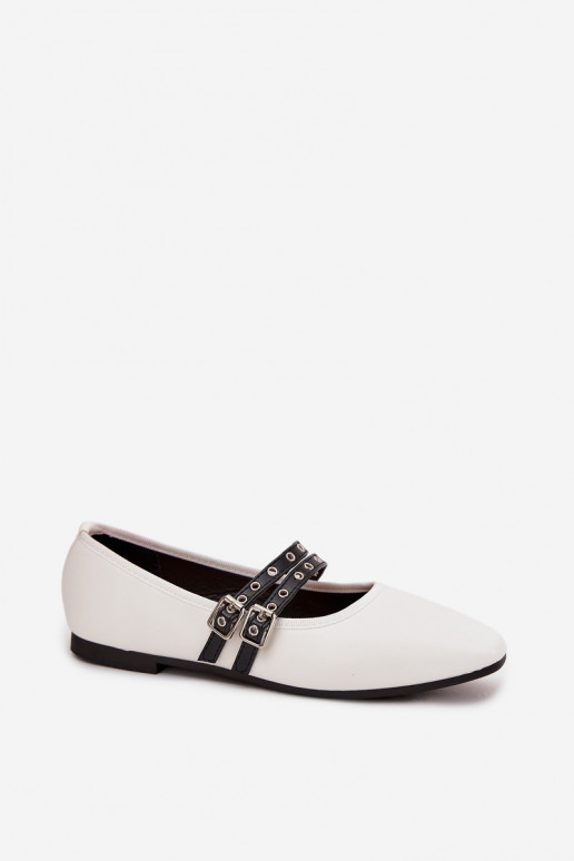 Women's Balerinas With Straps White Deliora