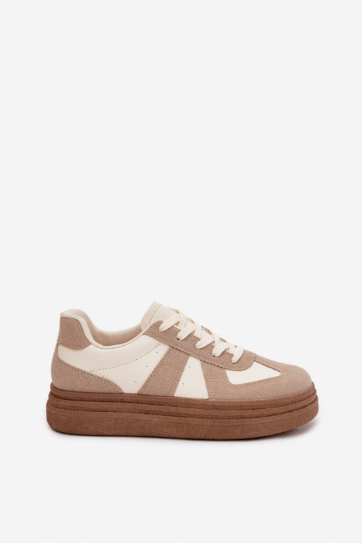 Women's Sneakers on Platform Dark Beige Dovina