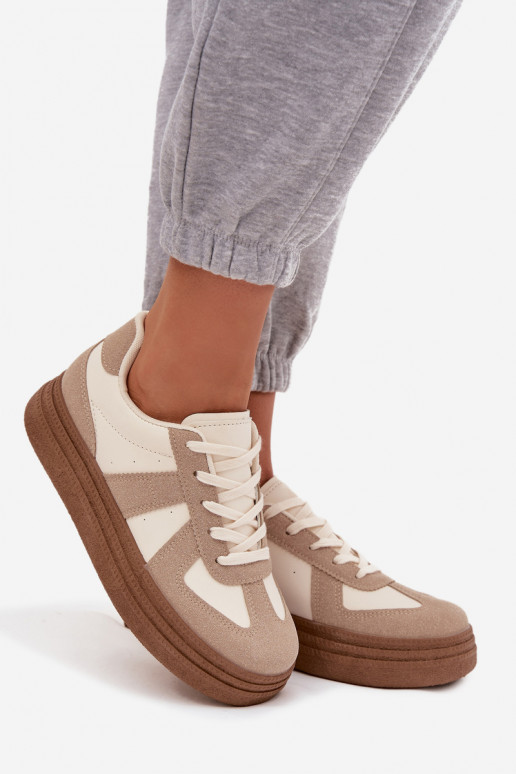 Women's Sneakers on Platform Dark Beige Dovina
