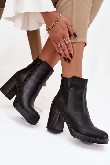 Women's Ankle Boots on Heel Black Ryselle