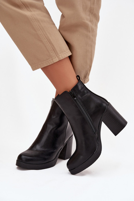 Women's Ankle Boots on Heel Black Ryselle