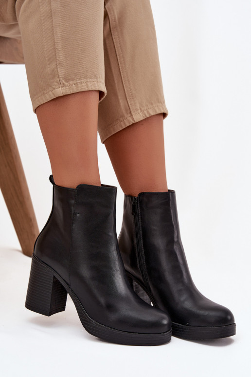 Women's Ankle Boots on Heel Black Ryselle