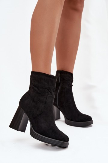 Women's heeled ankle boots black Pavinne 2