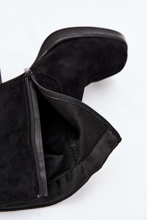 Women's heeled ankle boots black Pavinne