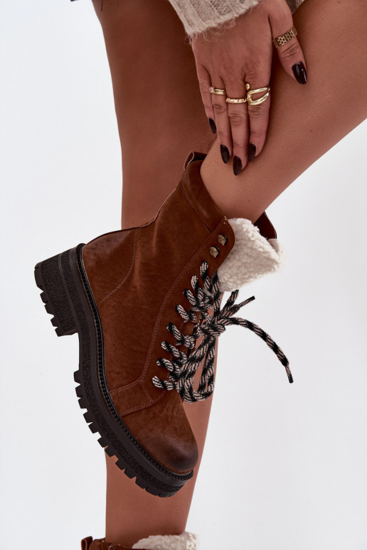 Women's hiking boots made of eco leather Camel Bellora