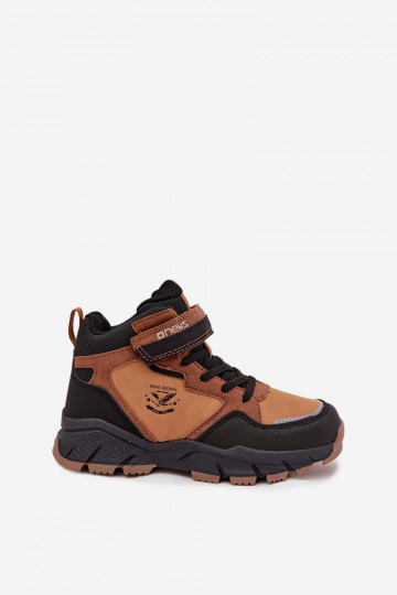 Children's Winter Trekking Shoes with Velcro Lined Camel Miravie 2