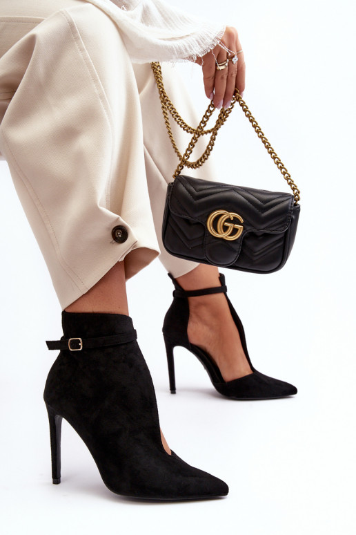 Women's Suede Heels Black Amalundi