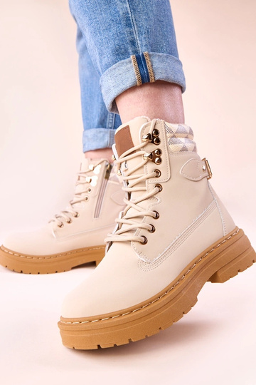 Beżowe traperki ocieplane z... 2