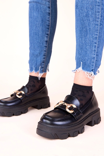 Czarne mokasyny ze złotą... 2