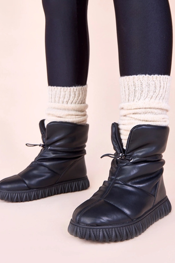 Czarne śniegowce skóra...