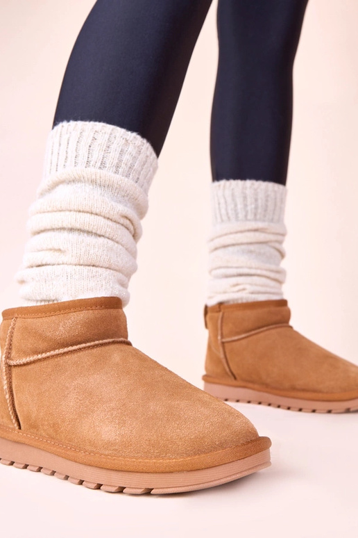 Brązowe śniegowce skóra naturalna...