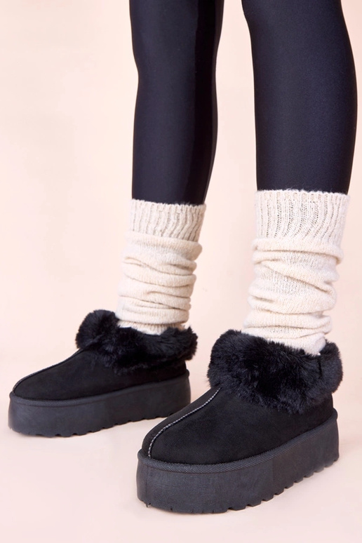 Czarne śniegowce z futerkiem Deesi