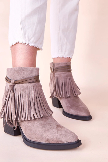 Ciemnobeżowe botki na... 2