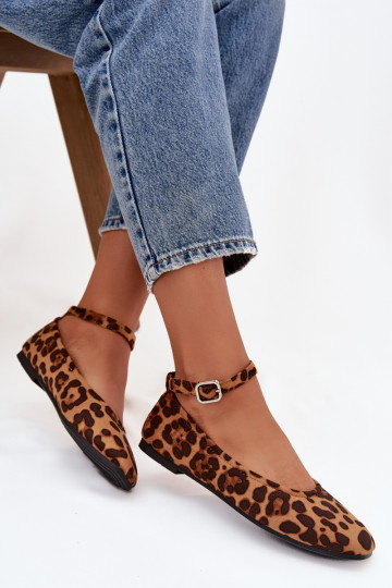 Baleriny DamskiewithPaskiem I Klamrą Panterka Janelor