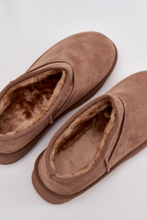 Śniegowce Damskie Ocieplane Futerkiem Brązowe Serenne