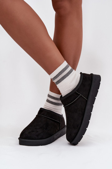 Women's Snow Boots Lined with Fur Black Serenne