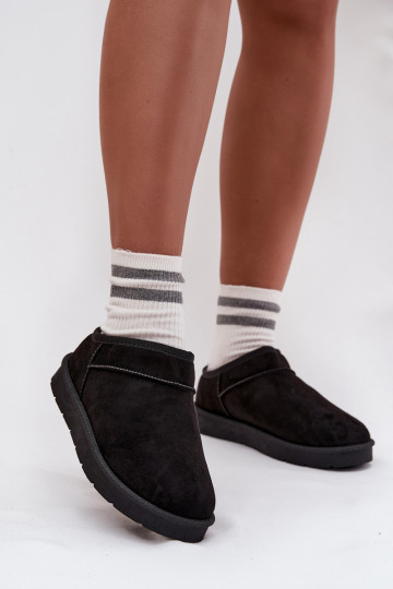 Śniegowce Damskie Ocieplane Futerkiem Czarne Serenne 2