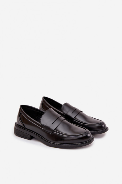 Men's moccasins from eco leather black Darvell