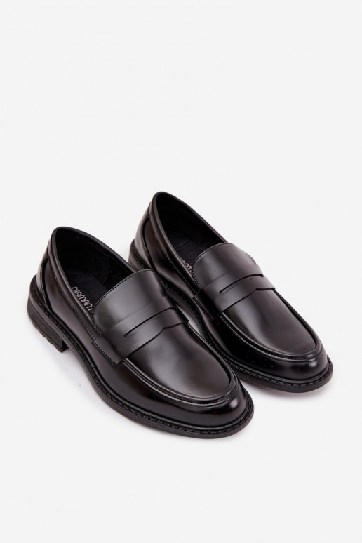 Men's moccasins from eco leather black Darvell
