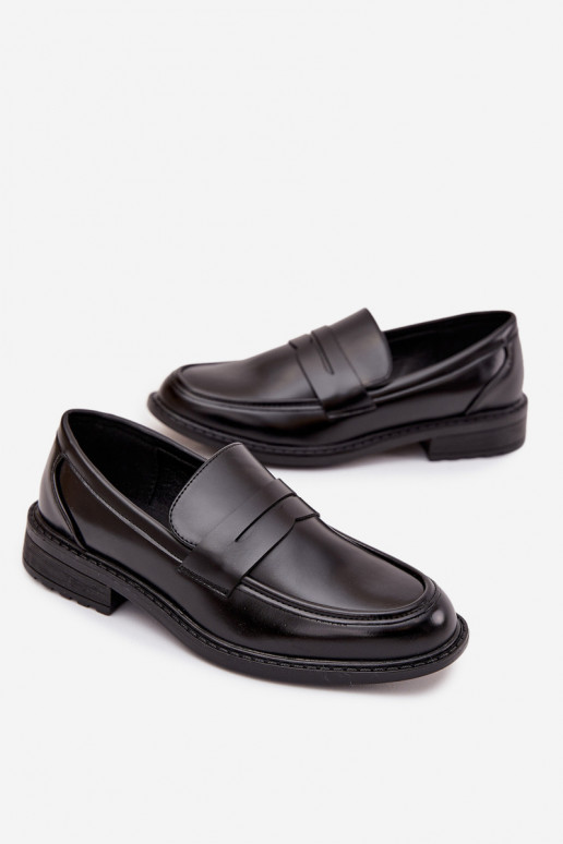 Men's moccasins from eco leather black Darvell